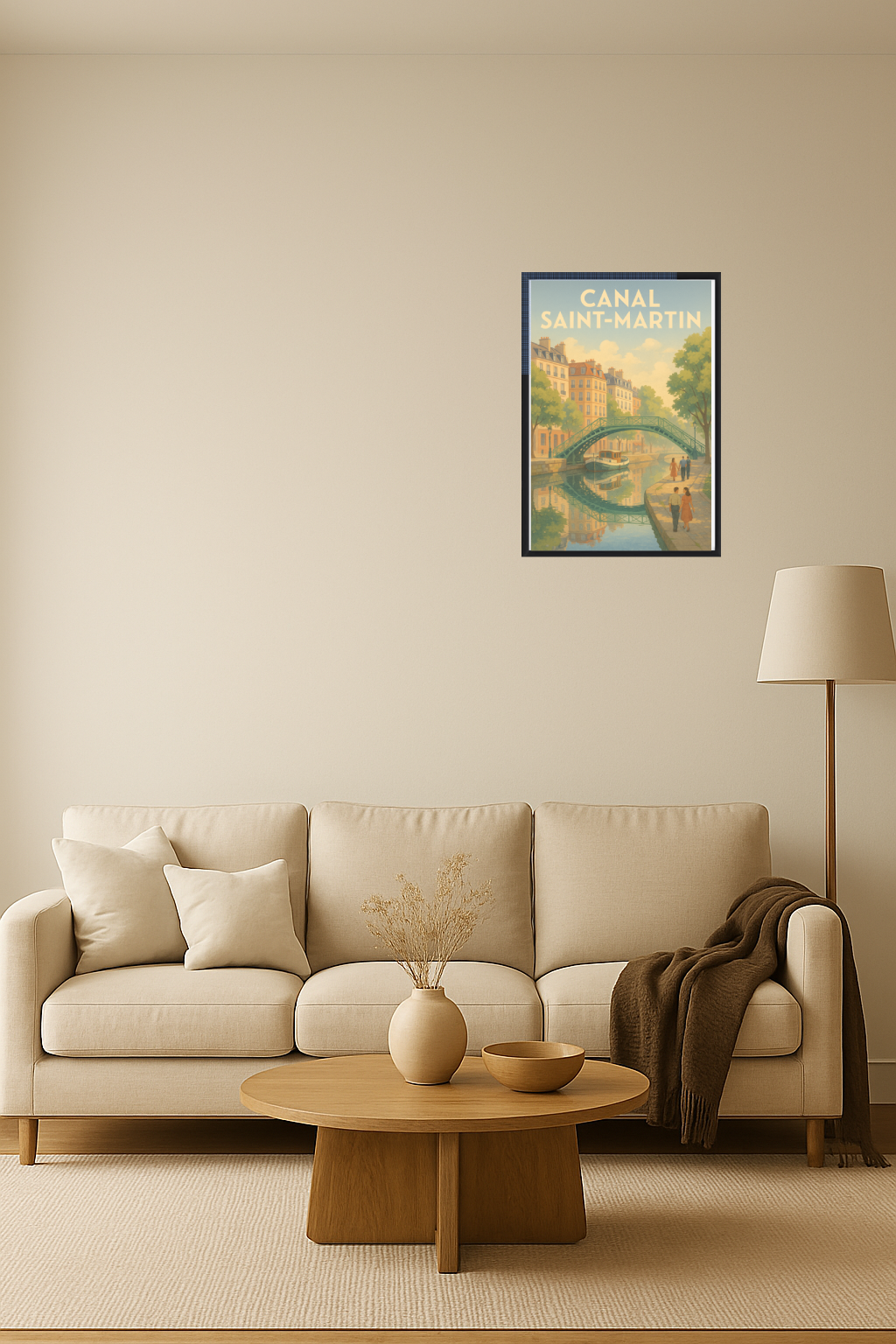 Affiche "Canal Saint-Martin" - Illustration Vintage Paris