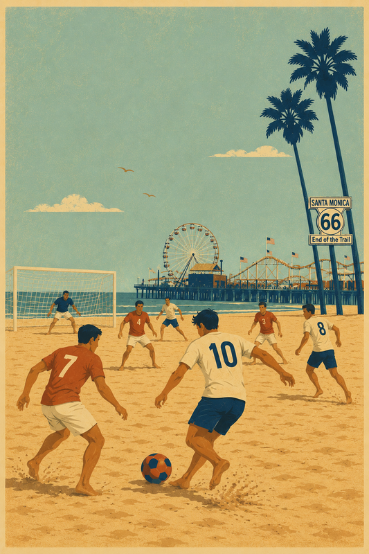 Affiche Beach Soccer Vintage – Santa Monica Beach