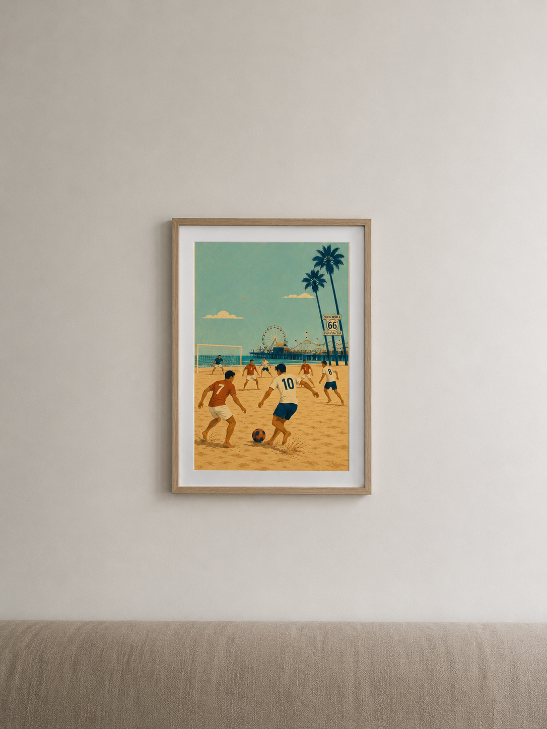 Affiche Beach Soccer Vintage – Santa Monica Beach