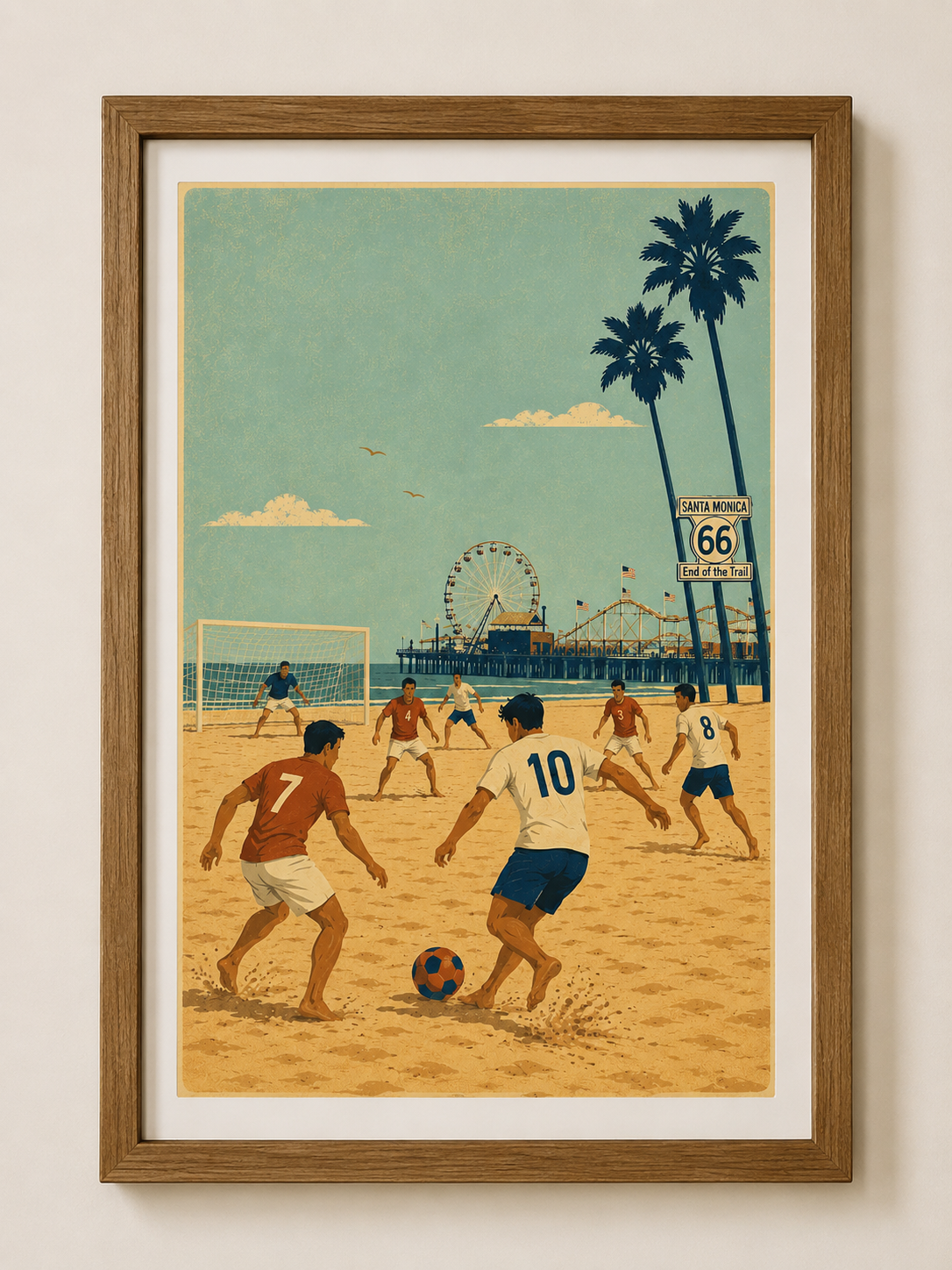 Affiche Beach Soccer Vintage – Santa Monica Beach