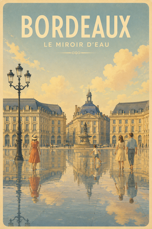 Affiche Bordeaux Vintage – Le Miroir d'Eau