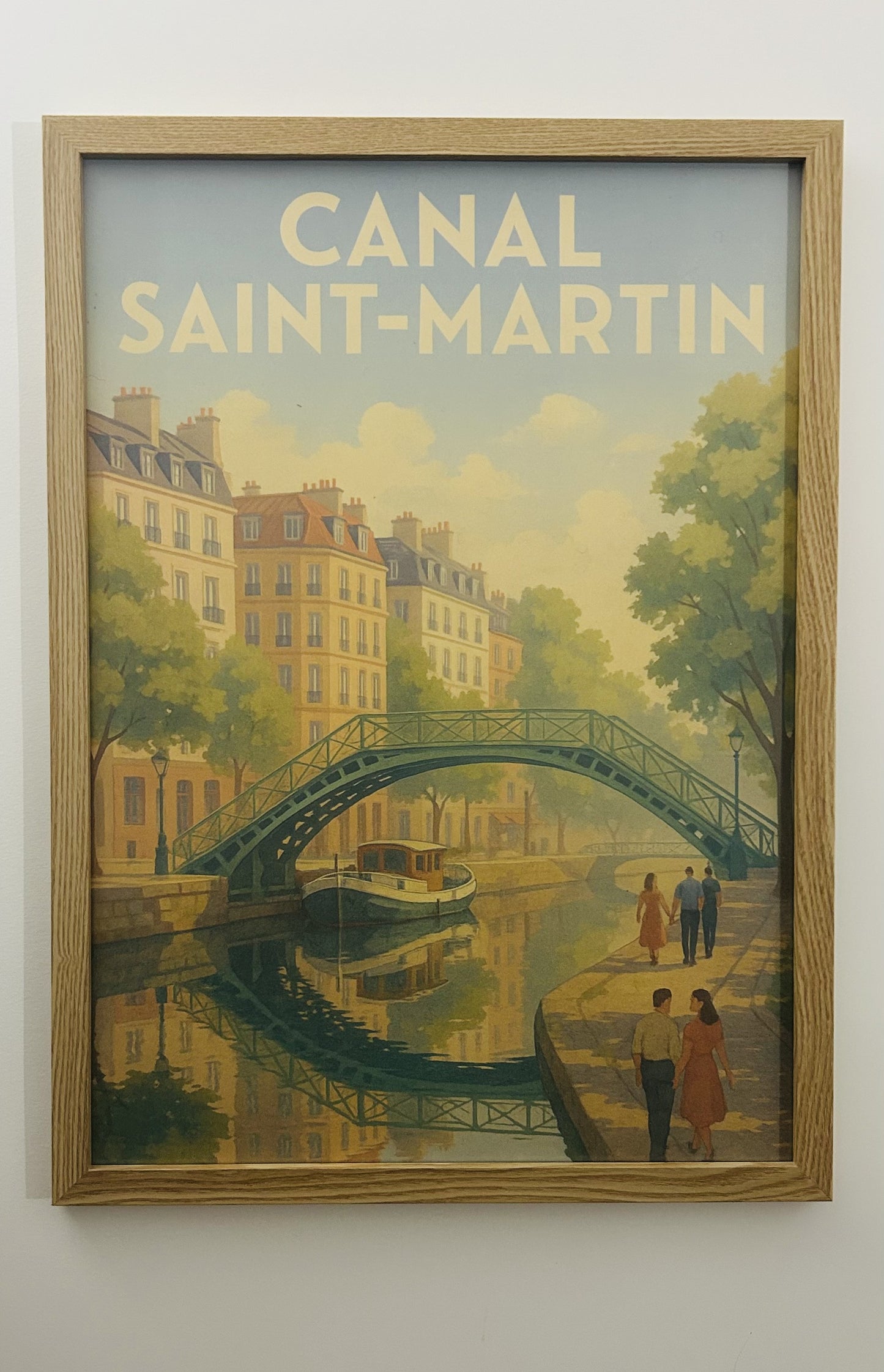 Affiche "Canal Saint-Martin" - Illustration Vintage Paris