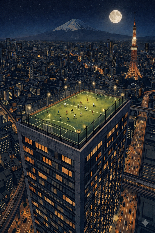 Affiche Football Vintage – Tokyo Skyline