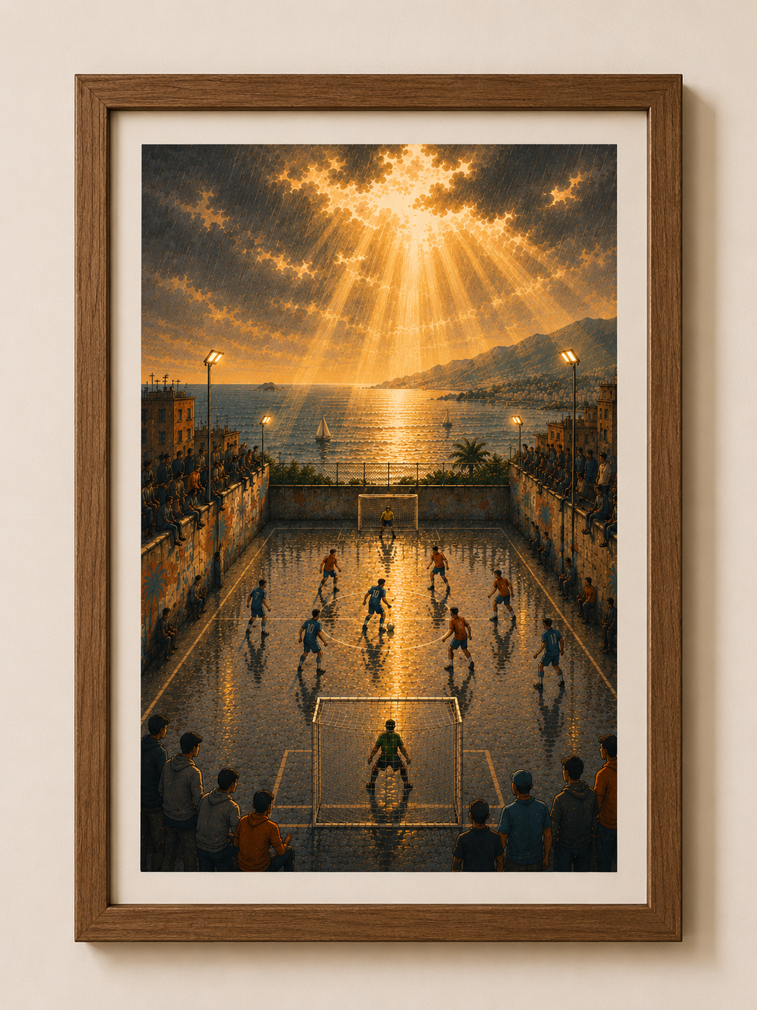 Golden Hour Derby – Affiche Football Vintage