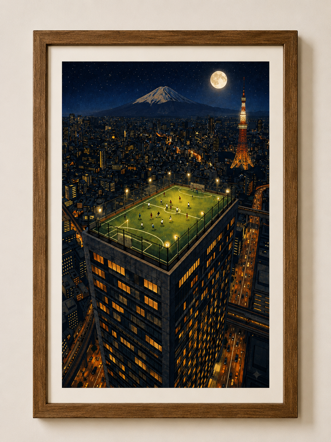 Affiche Football Vintage – Tokyo Skyline