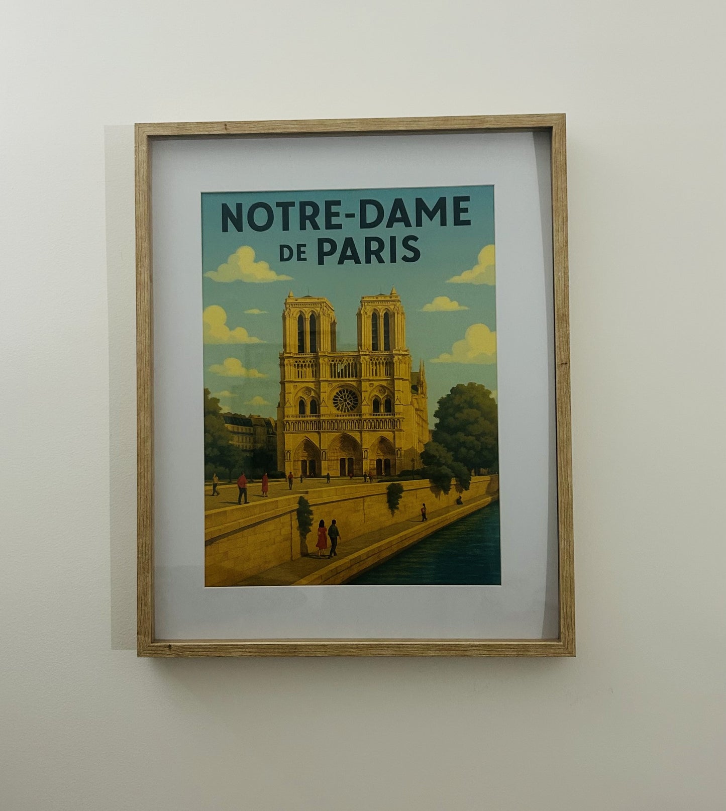 Affiche "Notre-Dame de Paris" - Illustration Vintage Cathédrale - Décoration Murale Paris Historique