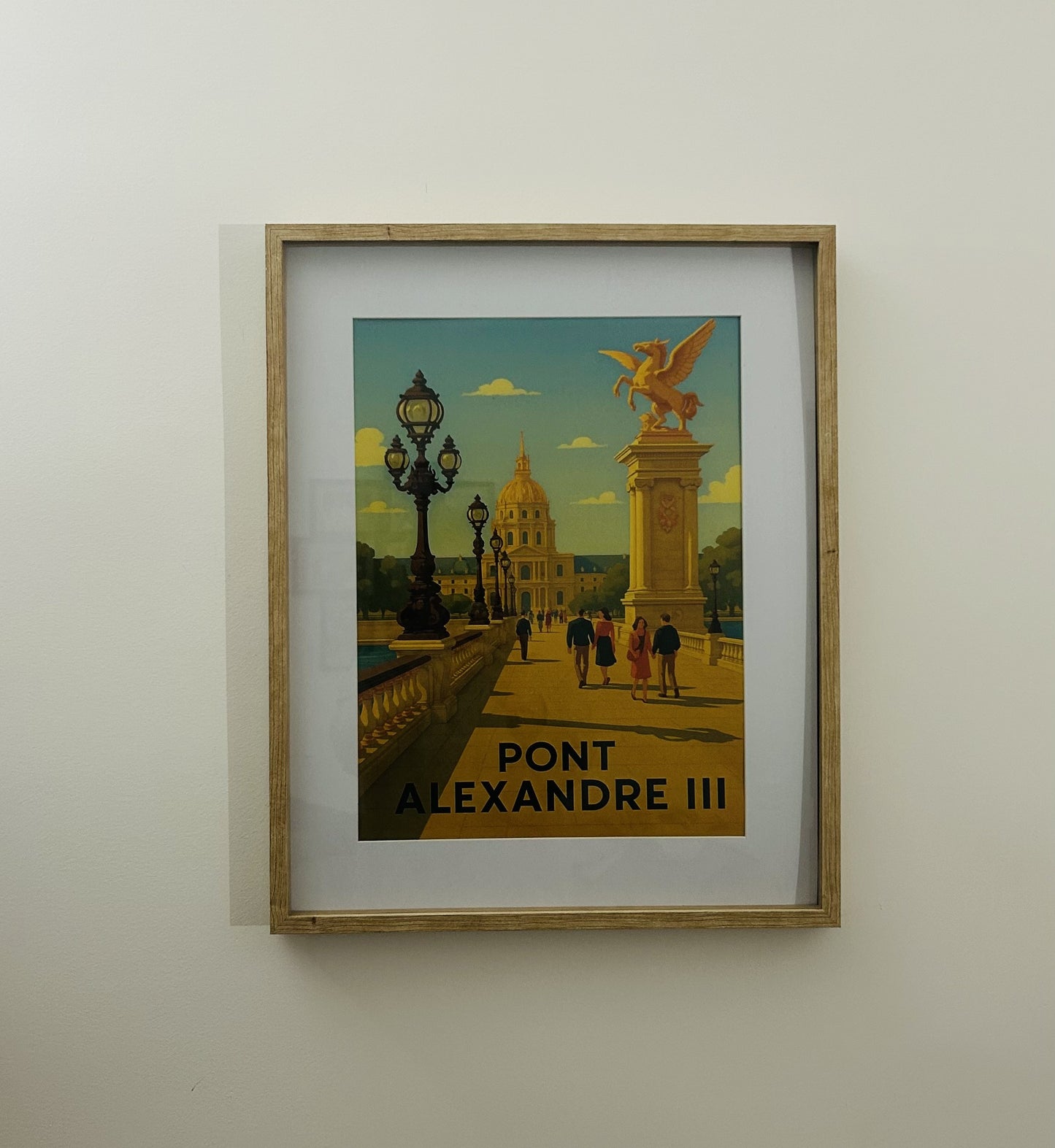 Affiche "Pont Alexandre III" - Illustration Vintage Paris - Décoration Murale Ponts de Paris