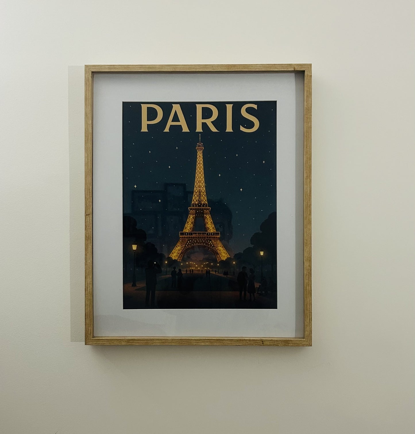 Affiche "Tour Eiffel" - Illustration Vintage Paris Illuminé - Décoration Murale Ville Lumière